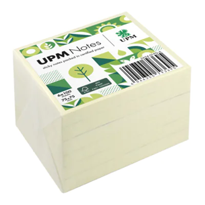 UPM Notes Haftnotiz 75 x 75 mm (B x H) gelb 100 Bl./Block 6 Block/Pack.