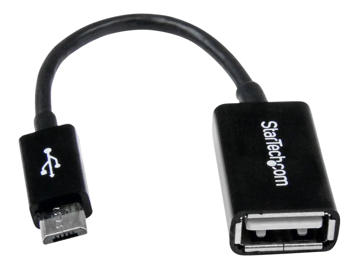 StarTech 5in Micro USB to USB OTG Host Adapter - Micro USB Male to USB A Female On-The-GO Host Cable Adapter (UUSBOTG) - USB-Adapter - USB (W) zu Micro-USB Typ B (M) - USB 2.0 OTG - 12.7 cm - Schwarz - für P/N: ST4300U3C1, ST4300U3C1B