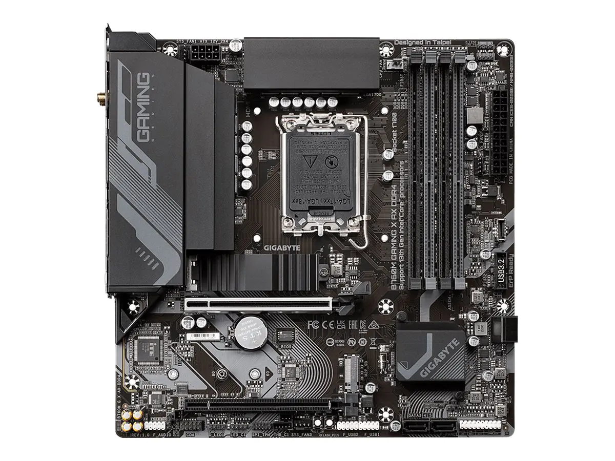 Gigabyte B760M GAMING X AX - 1.X - Motherboard - micro ATX - LGA1700-Sockel - B760 Chipsatz - USB-C 3.2 Gen2, USB 3.2 Gen 1 - 2.5 Gigabit LAN, Wi-Fi 6E, Bluetooth - Onboard-Grafik (CPU erforderlich) - HD Audio (8-Kanal)
