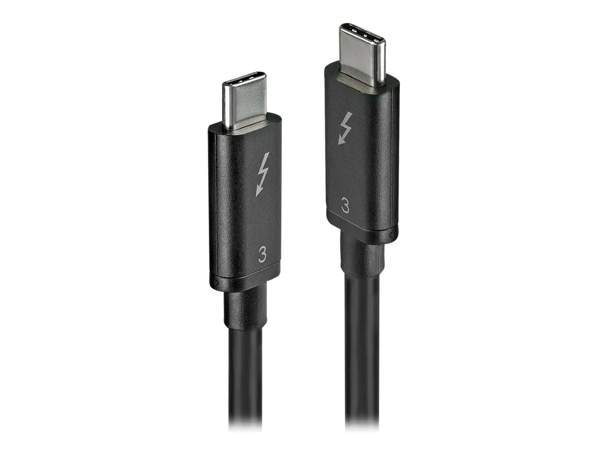 Lindy - Thunderbolt-Kabel - USB-C (M) bis USB-C (M) - USB 3.1 Gen 2 / Thunderbolt 3 / DisplayPort 1.2 - 50 cm - umkehrbare Stecker, 4K Unterstützung - Schwarz
