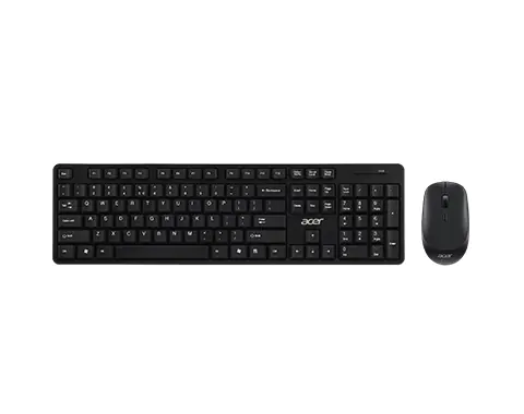 Acer Chrome Combo Set AAK970 - Tastatur-und-Maus-Set - kabellos - 2.4 GHz - Deutsch - Schwarz und Silber - retail