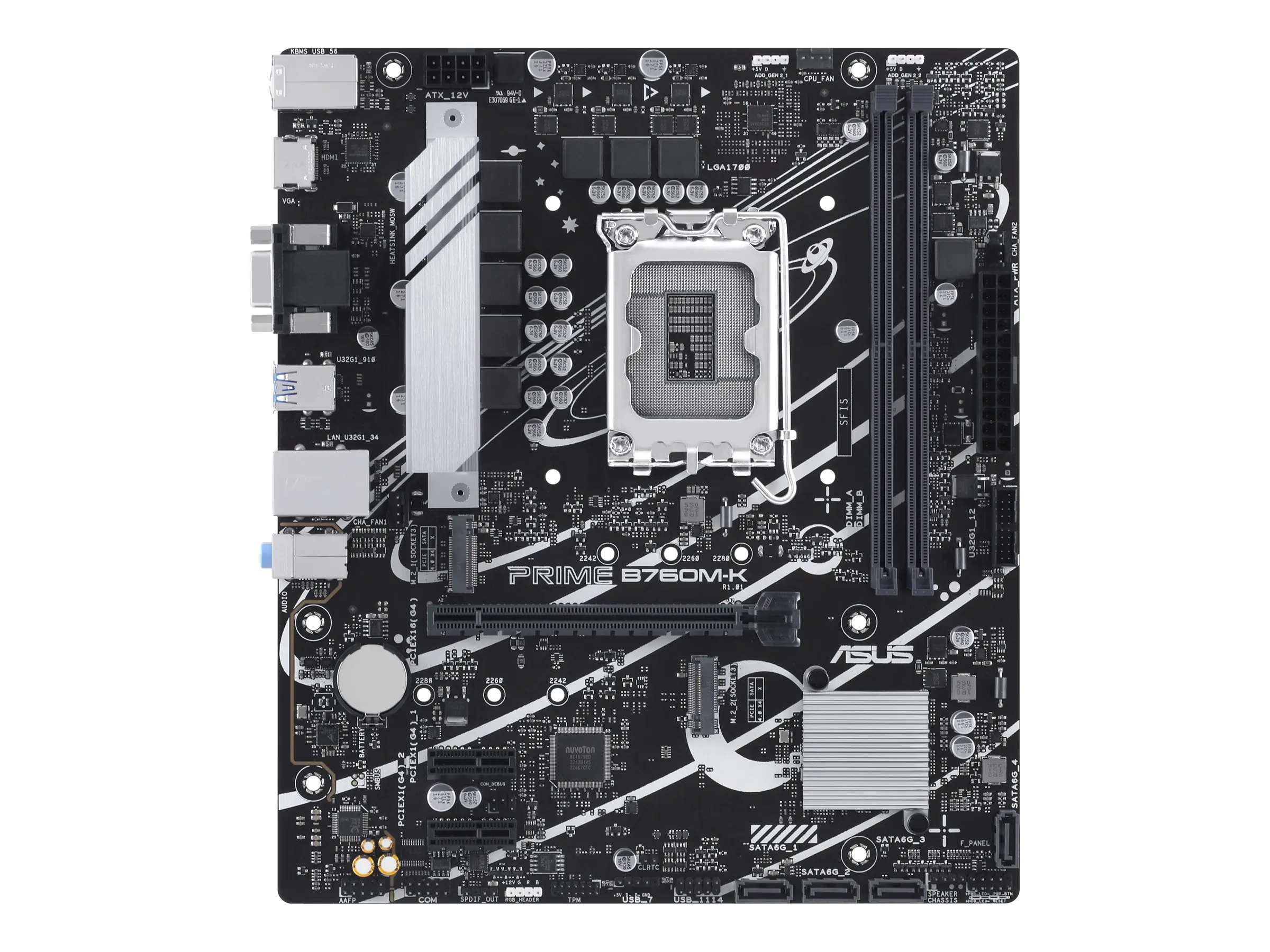 ASUS PRIME B760M-K - Motherboard - micro ATX - LGA1700-Sockel - B760 Chipsatz - USB 3.2 Gen 1 - 2.5 Gigabit LAN - Onboard-Grafik (CPU erforderlich) - HD Audio (8-Kanal)