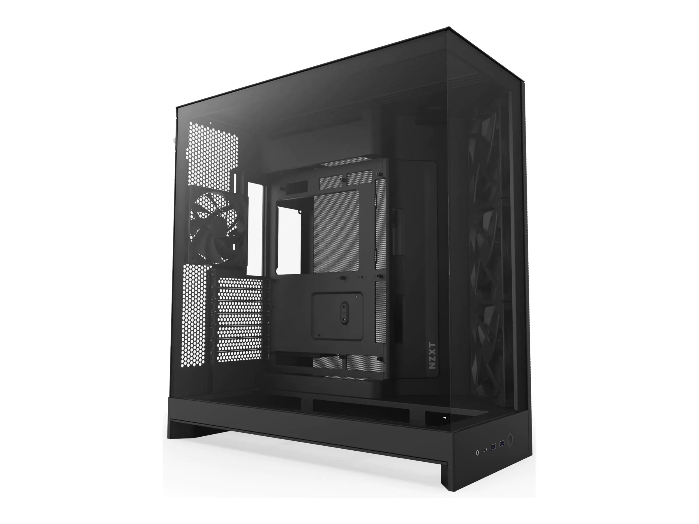 NZXT H9 Flow 2025 All Black Midi Tower ATX Gaming Gehäuse schwarz mit - Midi/Minitower - ATX