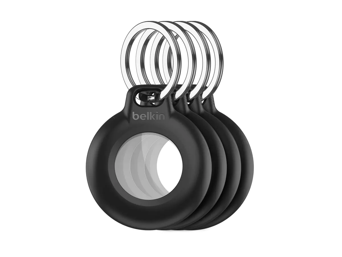 Belkin Tasche für Airtag - Schlüsselanhänger - Kunststoff - Schwarz (Packung mit 4) MSC015BTBK