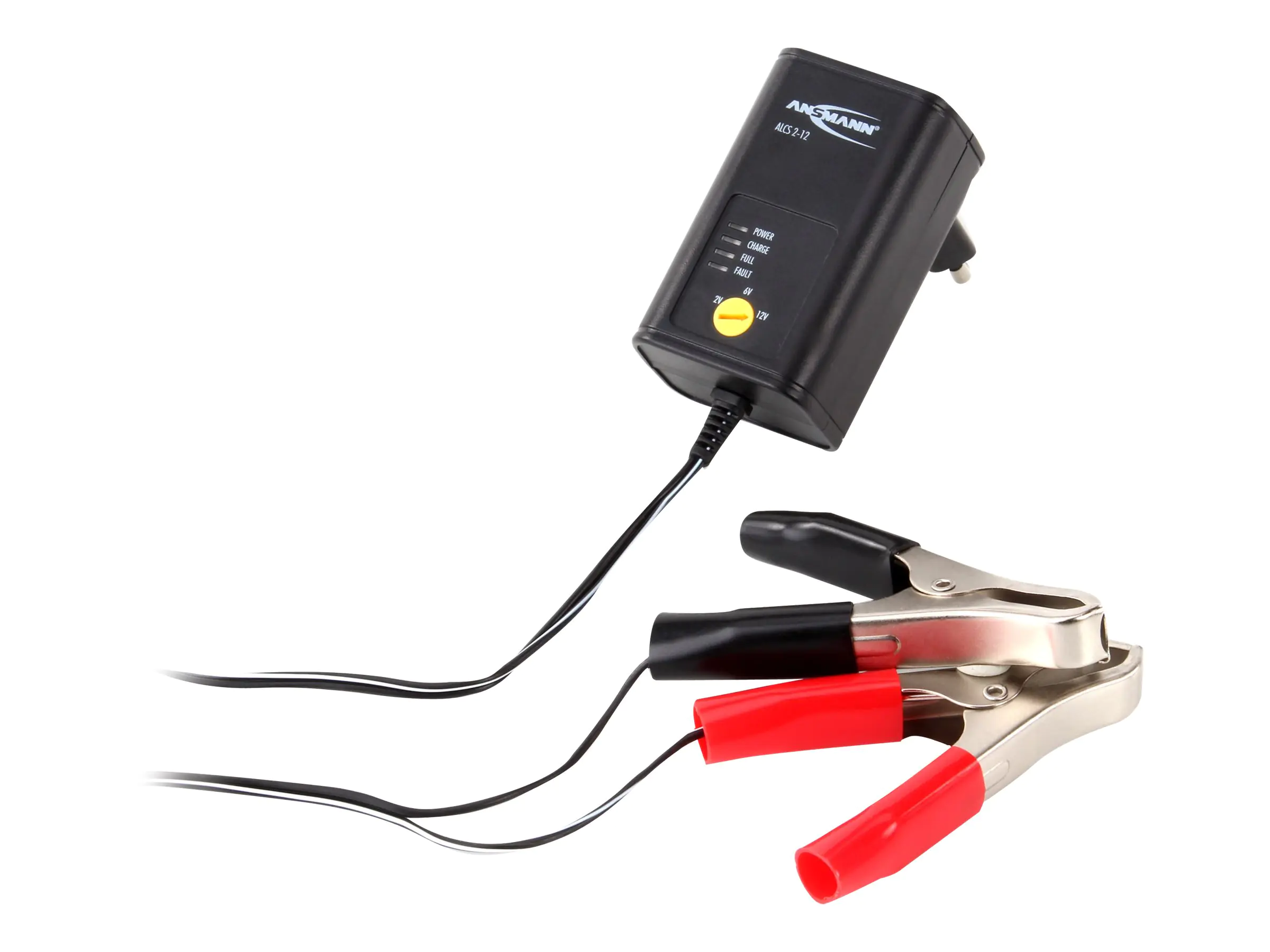 ANSMANN ALCS 2-12/0.4 - Batterieladegerät - 1 x Batterien laden - 400 mA - 2 Ausgabeanschlussstellen (Krokodilklemme) - Schwarz