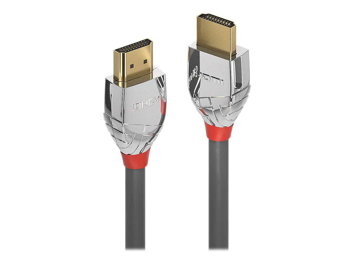 Lindy Cromo Line - HDMI-Kabel mit Ethernet - HDMI männlich zu HDMI männlich - 2 m - Dreifachisolierung - Grau - 4K Unterstützung