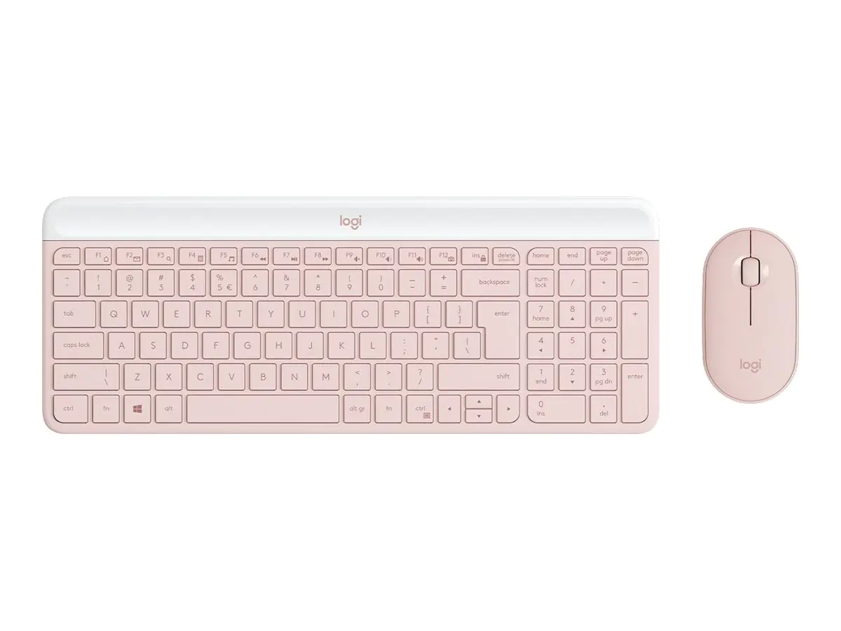 Logitech Slim Wireless Combo MK470 - Tastatur-und-Maus-Set - kabellos - 2.4 GHz - QWERTZ - Deutsch - rosé