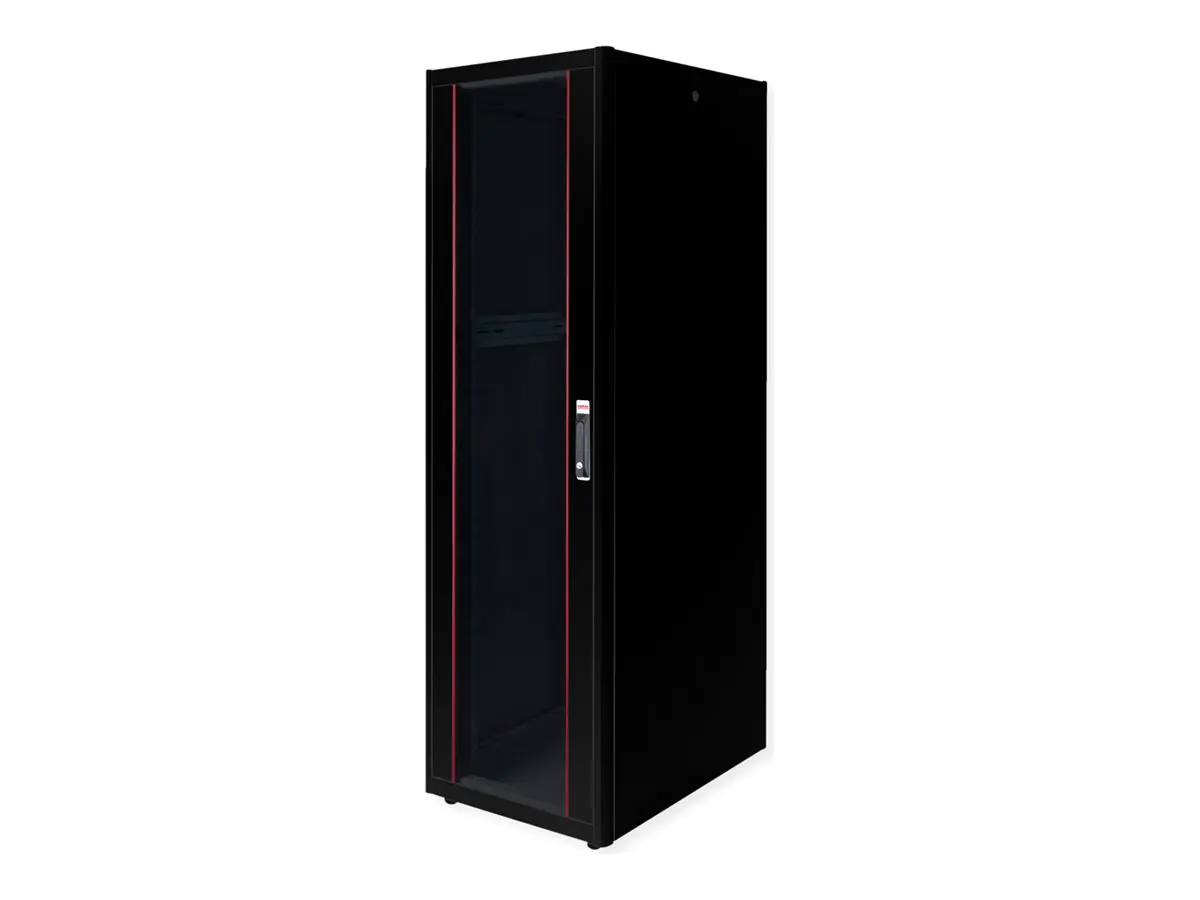 ROLINE Basic - Schrank Netzwerkschrank - glass door, 600x800 WxD - RAL 9005, Jet Black - 42HE - 48.3 cm (19") 26.21.0212
