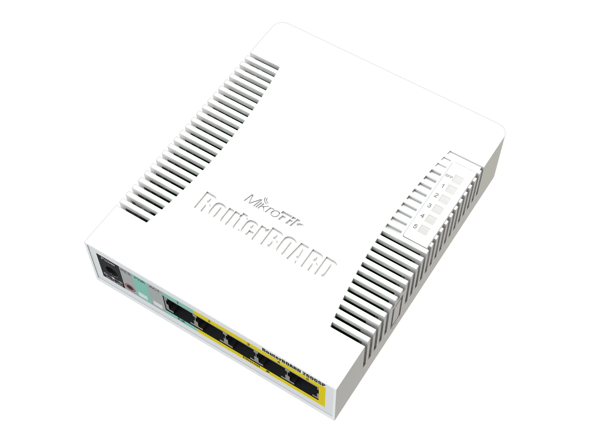 MikroTik RouterBOARD RB260GSP - Switch - managed - 5 x 10/100/1000 (4 PoE) + 1 x SFP - Desktop - PoE