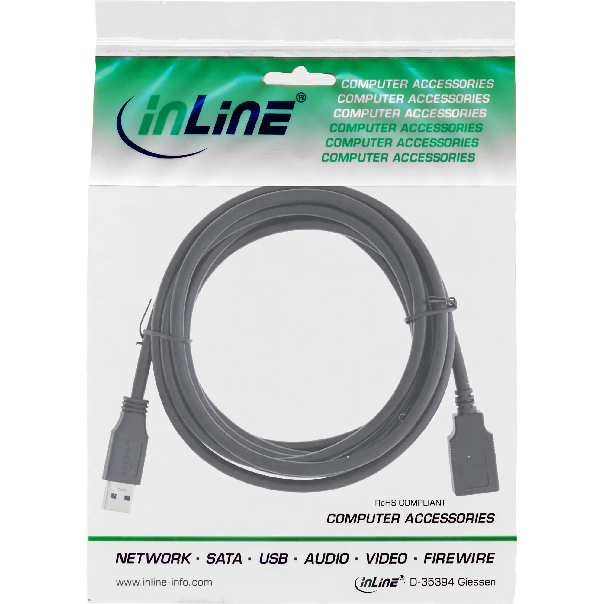 InLine USB 3.2 Gen.1 Kabel - USB-A Stecker / Buchse - 1,5m 35615