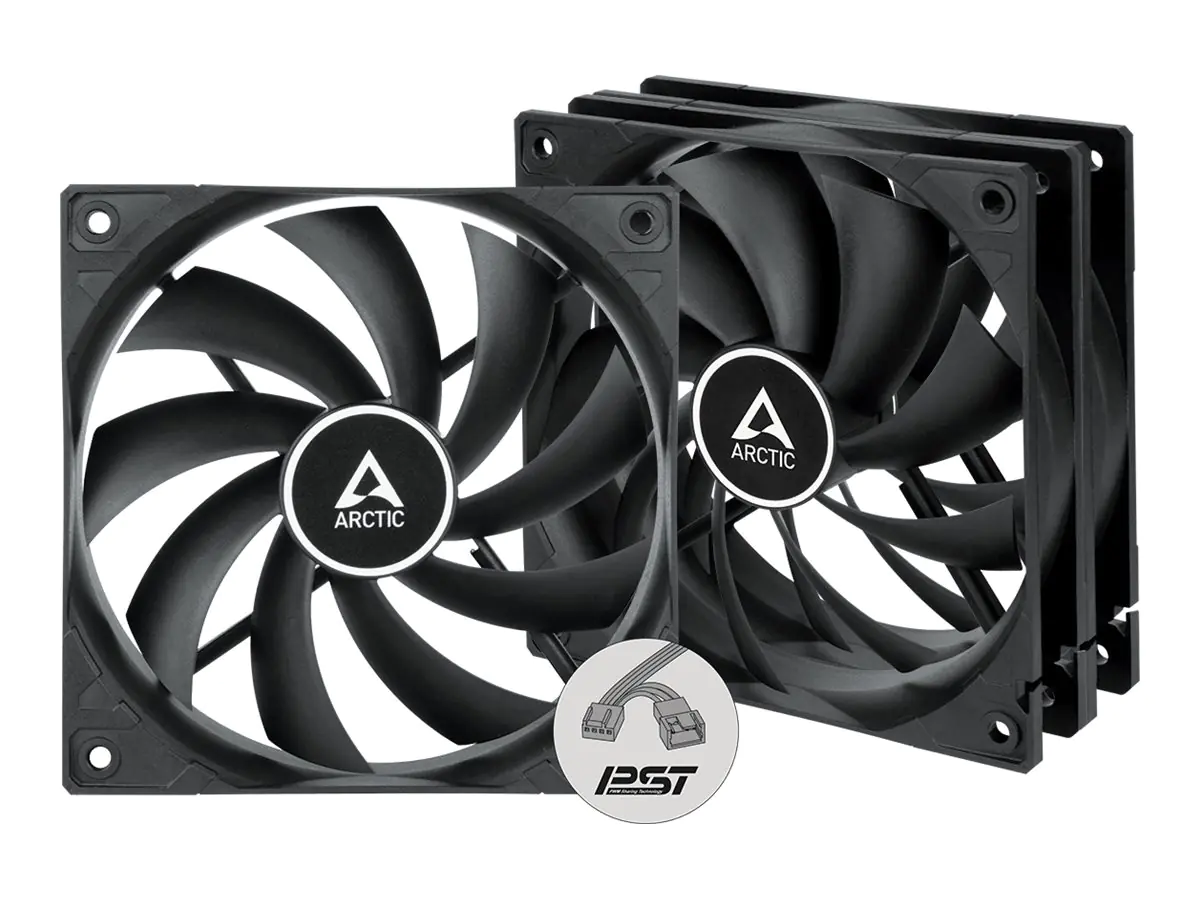 Arctic F12 PWM PST - Value Pack - Gehäuselüfter - 120 mm - Schwarz (Packung mit 3)