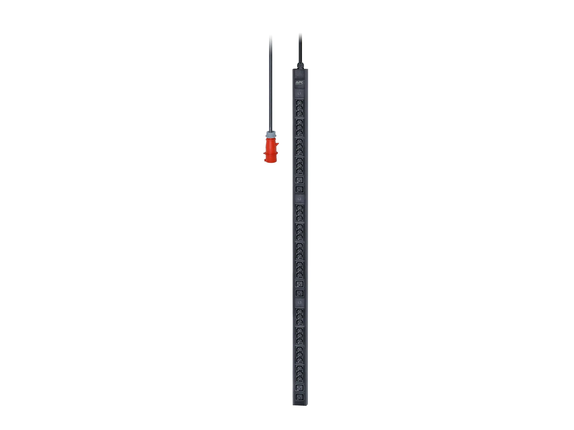 APC Easy Basic Rack PDU EPDU1216B - Stromverteilungseinheit (Rack - einbaufähig) - Wechselstrom 400 V - 11 kW - 11000 VA - 3 Phasen - Eingabe, Eingang IEC 60309 3P+N+PE - Ausgangsanschlüsse: 42 (36 x IEC 60320 C13, 6 x IEC 60320 C19) - 0U - 2.5 m Schnur -