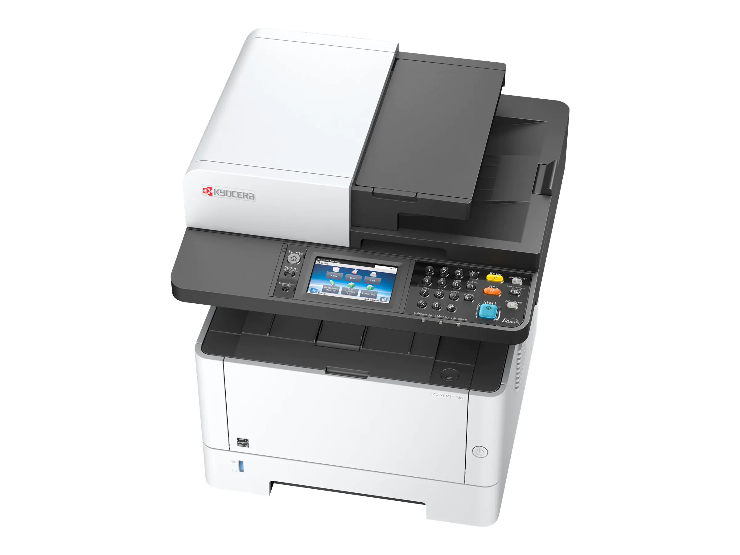 Kyocera ECOSYS M2735dw - Multifunktionsdrucker - s/w - Laser - Legal (216 x 356 mm)/A4 (210 x 297 mm) (Original) - A4/Legal (Medien) - bis zu 35 Seiten/Min. (Drucken) - 350 Blatt - 33.6 Kbps - USB 2.0, USB-Host, Gigabit LAN, Wi-Fi - mit 3 Jahre Kyocera Li