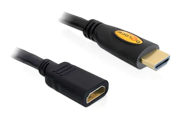 Delock High Speed HDMI with Ethernet - HDMI-Verlängerungskabel - HDMI männlich zu HDMI weiblich - 1 m