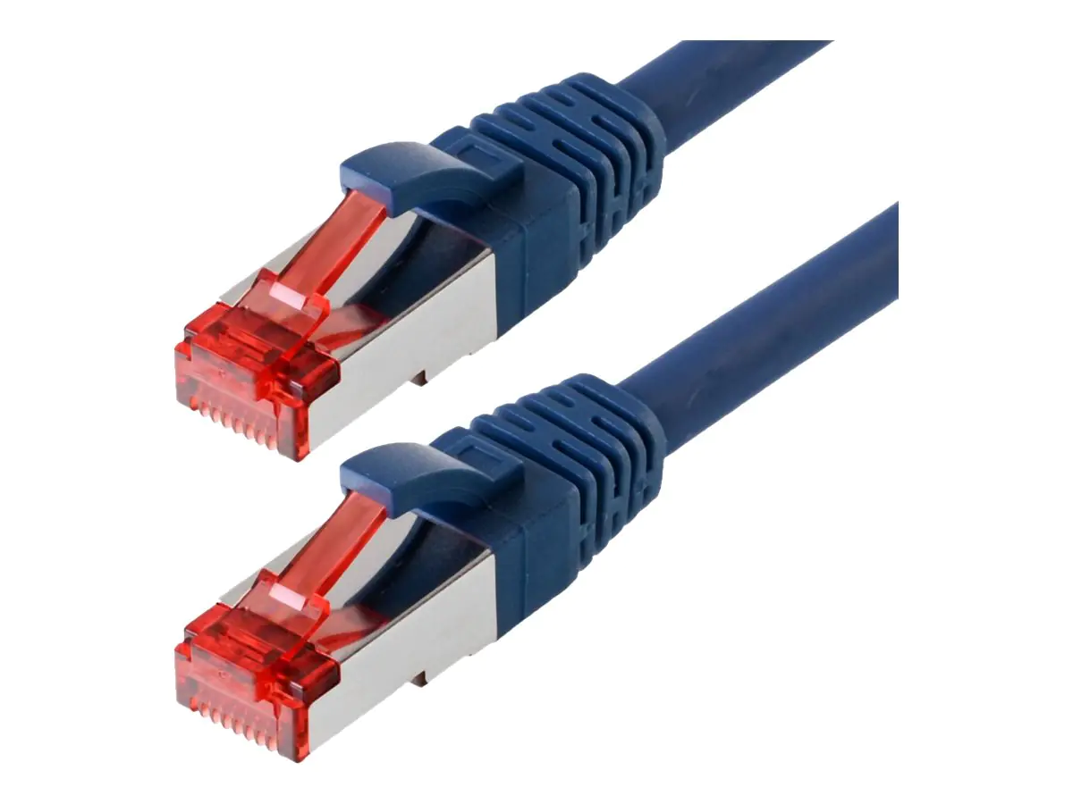 Helos - Patch-Kabel - RJ-45 (M) bis RJ-45 (M) - 50 cm - SFTP, PiMF - CAT 6 - halogenfrei, geformt, ohne Haken - Blau