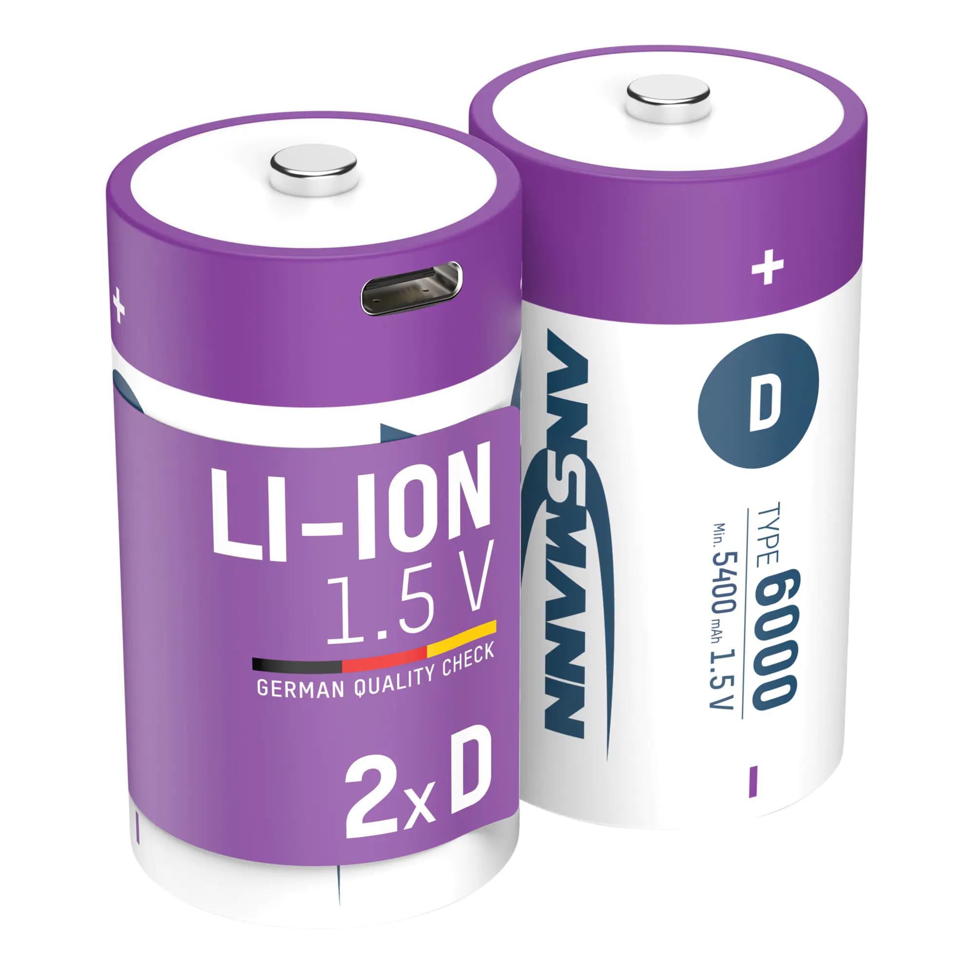 Ansmann LR20 USB-C Mono D -Akku Li-Ion 6000 mAh 1.5 V 2 St.