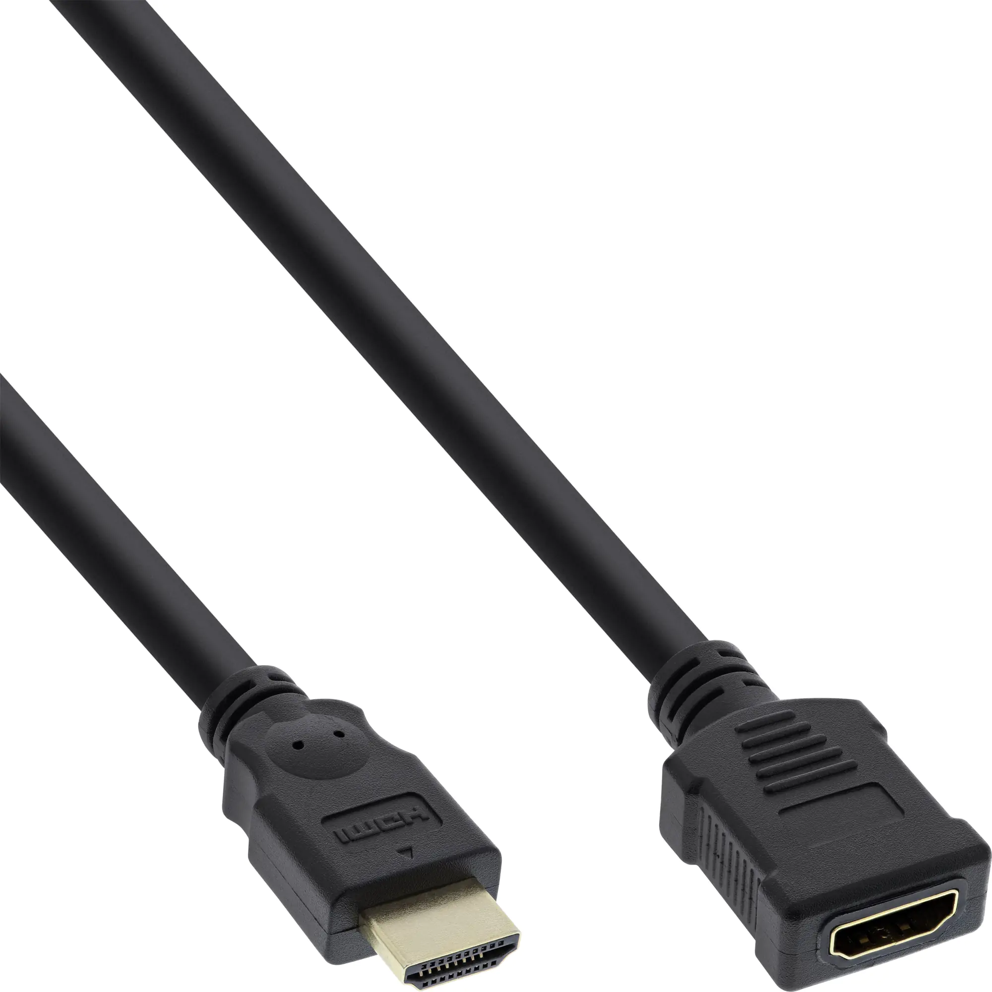InLine High Speed - HDMI-Verlängerungskabel - HDMI (M) bis HDMI (W) - 2 m - Schwarz