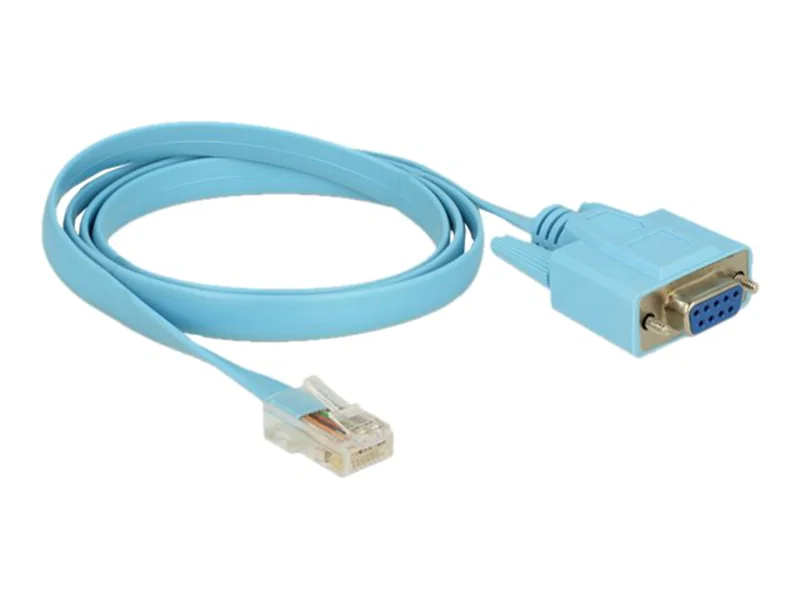 Delock Adapter RS-232 DB9 female > 1 x Serial RS-232 RJ45 male - Kabel seriell - DB-9 (W) schraubbar zu RJ-45 (M) - 1 m - Blau