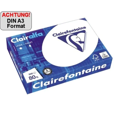 Clairefontaine Multifunktionspapier DIN A3 80g weiß 500 Bl./Pack.