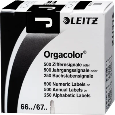Leitz Buchstabensignal Orgacolor 66191000 J schwarz 250 St./Pack.