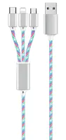 2GO 3in1 USB LED Cable Micro Lightning C - Kabel - Digital/Daten 797316