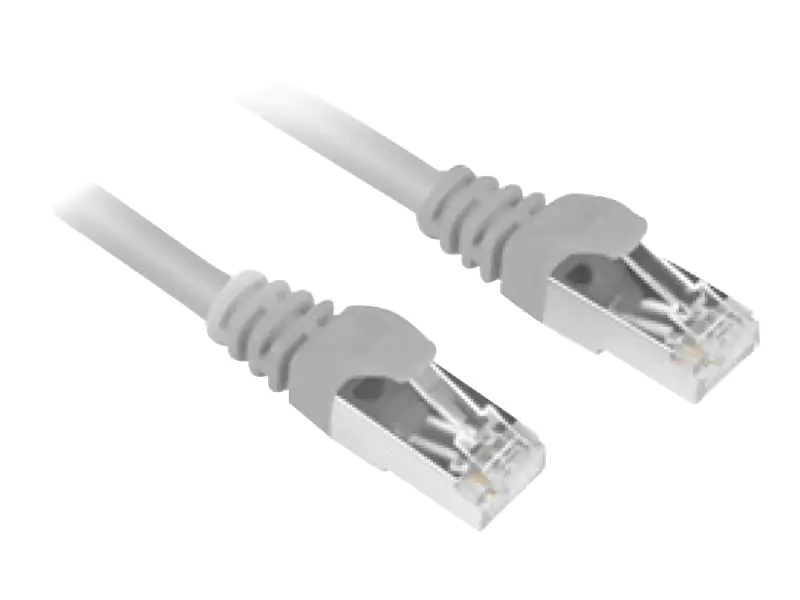 Sharkoon - Patch-Kabel - RJ-45 (M) bis RJ-45 (M) - 1.5 m - SFTP - CAT 6 - geschirmt, ohne Haken - Grau