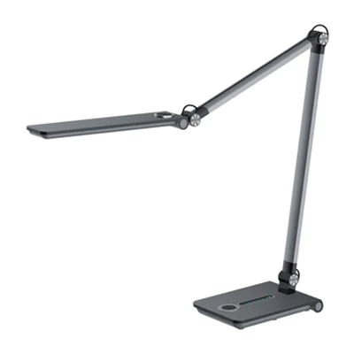 Hansa-Technik Tischleuchte Wave je Lichtquelle: 9 kWh/1.000h Netzbetrieb grau metallic