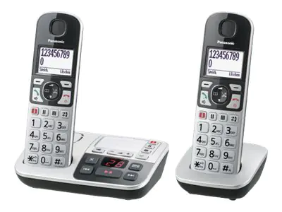 Panasonic KX-TGE522GS - Schnurlostelefon - Anrufbeantworter mit Rufnummernanzeige - DECT - dreiweg Anruffunktion + zusätzliches Handset