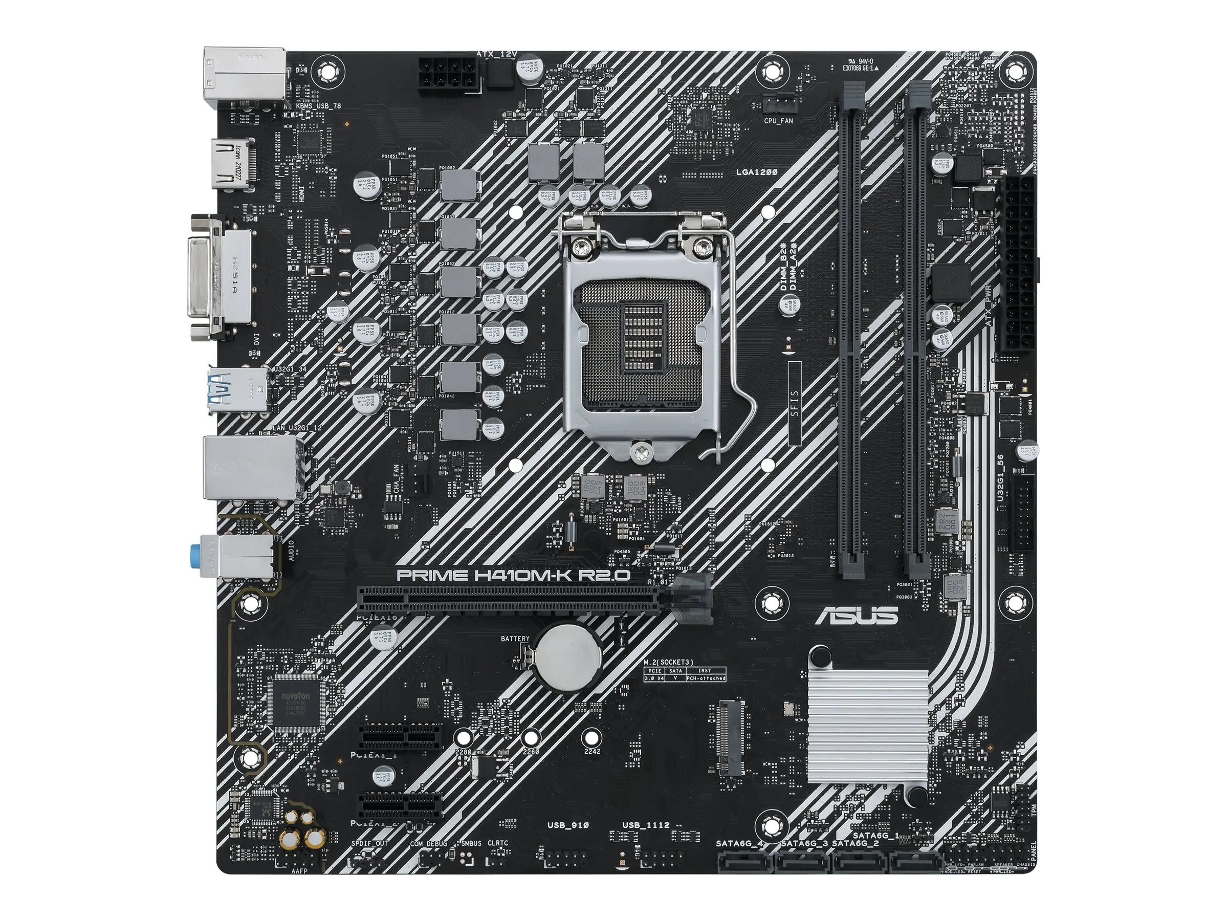 ASUS PRIME H410M-K R2.0 - Motherboard - micro ATX - LGA1200-Sockel - H470 Chipsatz - USB 3.2 Gen 1 - Gigabit LAN - Onboard-Grafik (CPU erforderlich) - HD Audio (8-Kanal)