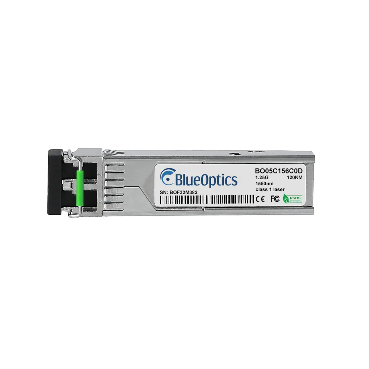BlueOptics HPE X120 JD103A BlueOptics BO05C156C0D SFP Transceiver, 1000BASE-ZX, Singlemode Fiber, 1550nm, 120KM JD103A-BO