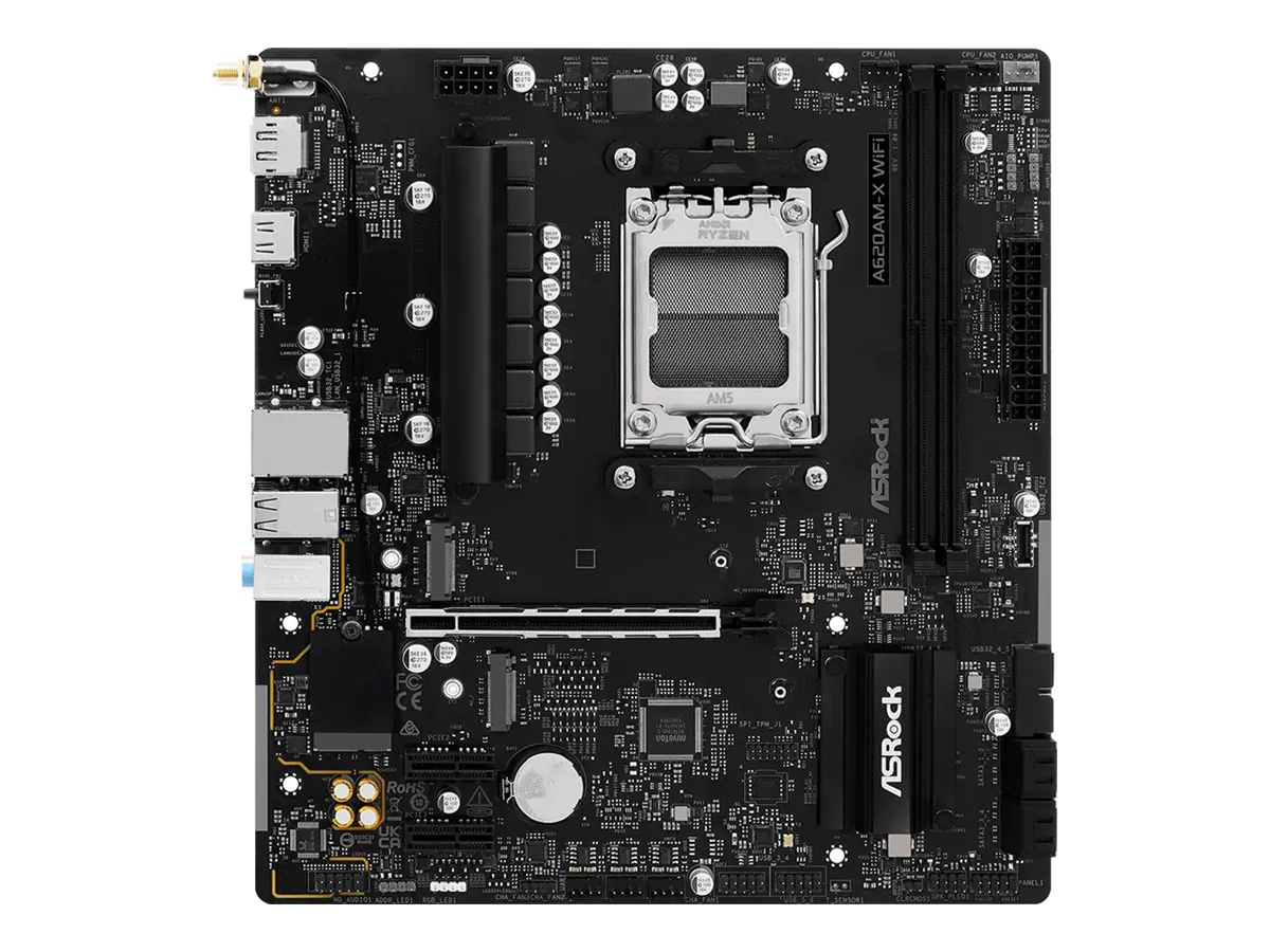 ASRock A620AM-X WiFi AM5 mATX HDMI/DP DDR5 - AMD Sockel AM5 (Ryzen Zen4) - Micro/Mini/Flex-ATX