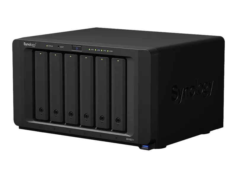 Synology Disk Station DS1621+ - NAS-Server - 6 Schächte - SATA 6Gb/s - RAID RAID 0, 1, 5, 6, 10, JBOD - RAM 4 GB - Gigabit Ethernet - iSCSI Support