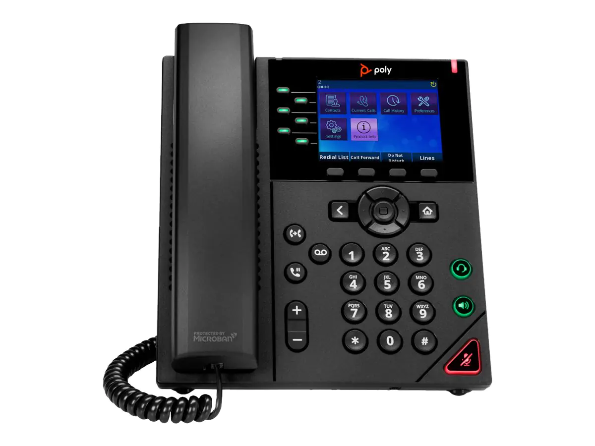 Poly VVX 350 - VoIP-Telefon - dreiweg Anruffunktion - SIP, SDP - 6 Leitungen - 24 Leitungen - Schwarz