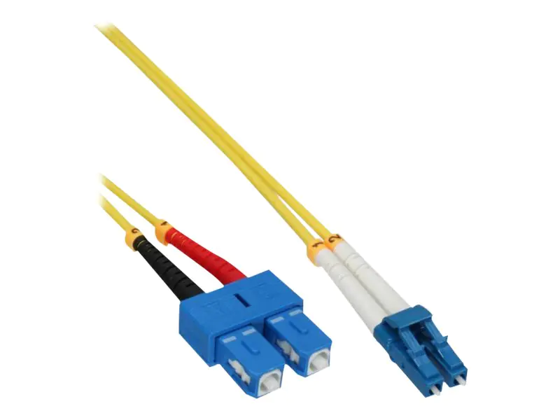 InLine - Patch-Kabel - LC Single-Modus (M) bis SC Single-Modus (M) - 7.5 m - Glasfaser - Duplex - 9/125 Mikrometer - OS2 - halogenfrei - Gelb