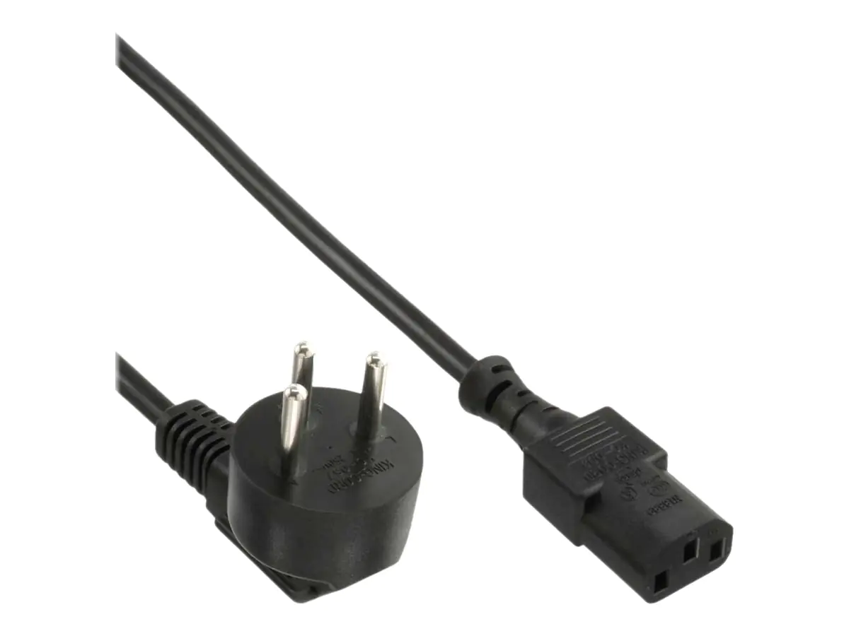InLine - Stromkabel - SI 32 (S) zu power IEC 60320 C13 - 10 A - 3 m - Schwarz - Israel
