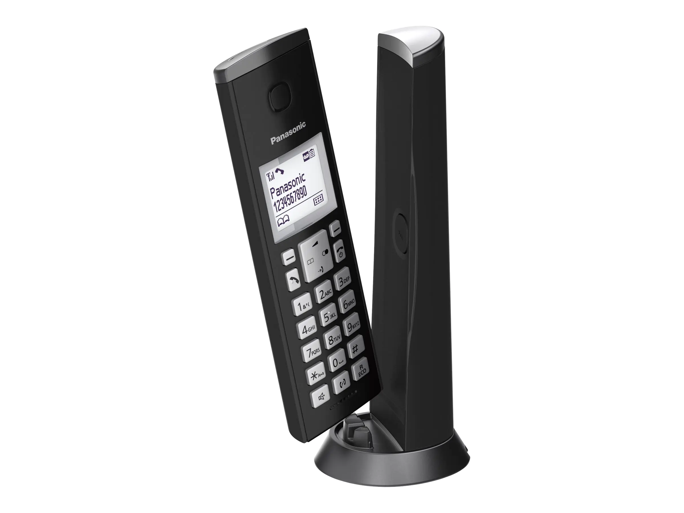 Panasonic KX-TGK220 - Schnurlostelefon - Anrufbeantworter mit Rufnummernanzeige - DECT\GAP - dreiweg Anruffunktion - mattschwarz