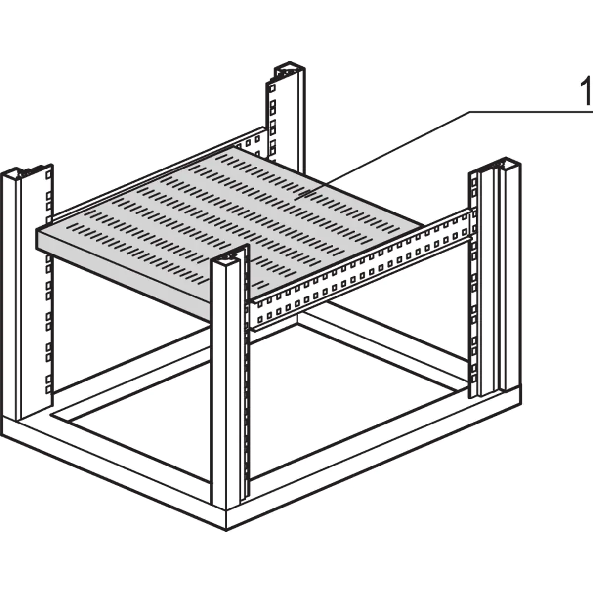 SCHROFF Fachboden stationär (Universal eurorack) - FACHB.UNI.STAT.600B500T 7021 (22117851)