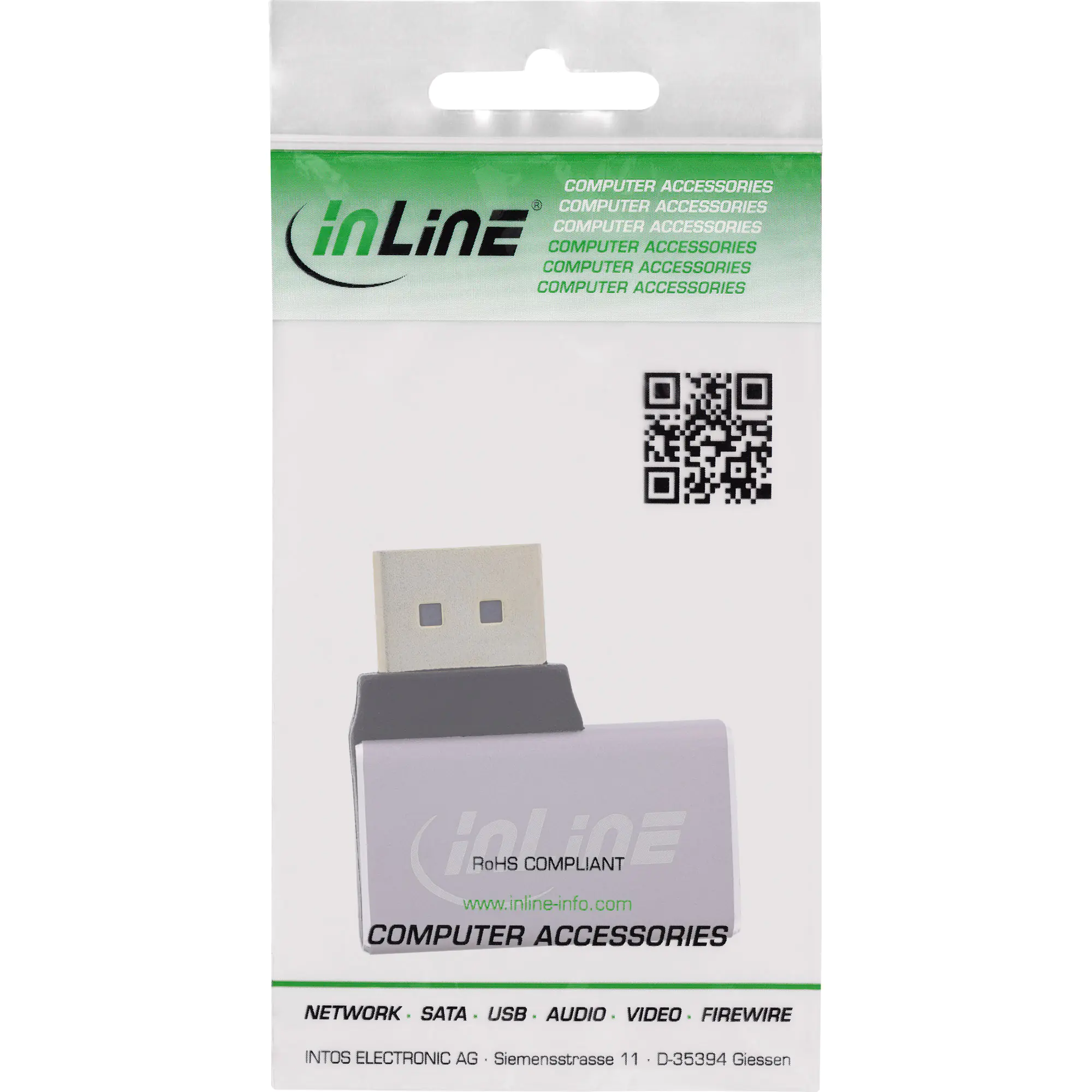 InLine DisplayPort 1.4 Adapter Stecker/Buchse 90° rechts 8K