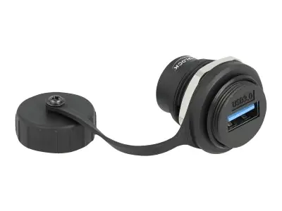 Delock - Einrastmodul - USB 3.2 Gen 1 mit Staubschutzkappe - USB - 1 USB-Anschluss - Schwarz