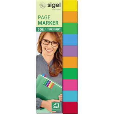 SIGEL Haftmarker HN684 44x12,5mm sort. 500 Bl./Pack.