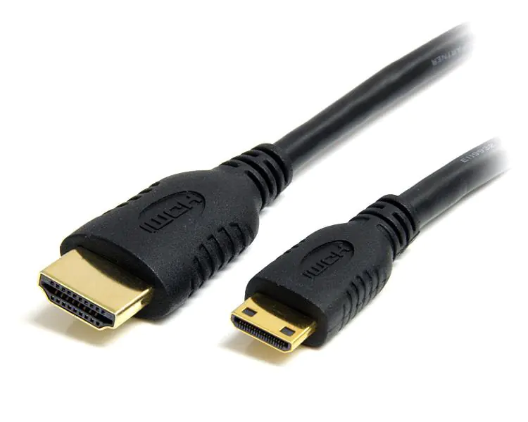 StarTech 2 m High Speed HDMI-Kabel mit Ethernet - HDMI auf HDMI Mini - Stecker/Stecker - HDMI-Kabel mit Ethernet - HDMI männlich zu 19 pin mini HDMI Type C männlich - 2 m - abgeschirmt - Schwarz