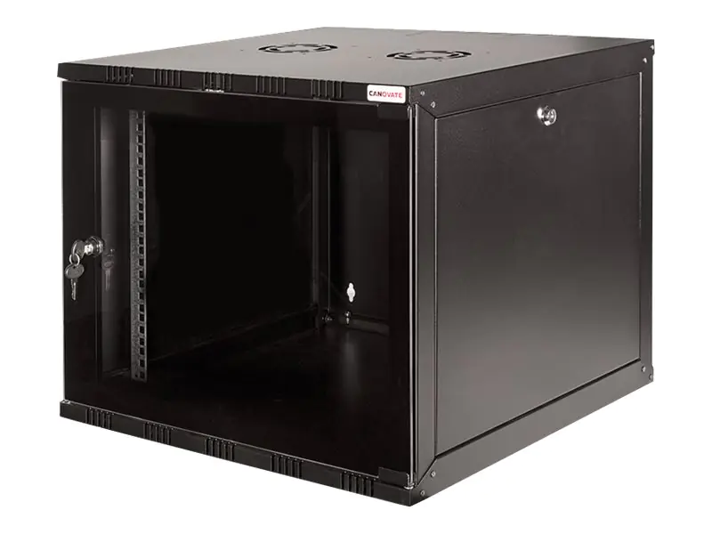LogiLink W15A40B, Wandmontiertes Regal, 15U, 50 kg, Sperrschloss, Schwarz