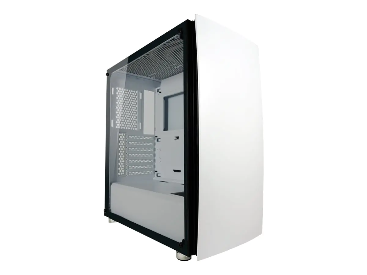 LC Power Gaming 713W Bright_Sail_X - Mid tower - ATX - Seitenteil mit Fenster (gehärtetes Glas) - keine Spannungsversorgung (ATX) - weiß - USB/Audio