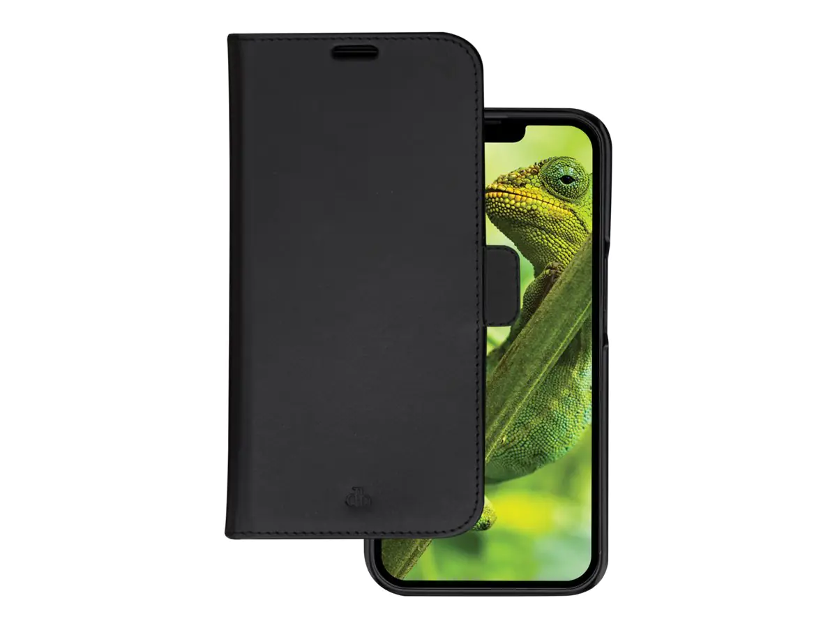 dbramante1928 Lynge - Flip-Hülle für Mobiltelefon - sustainable full-grain leather - Schwarz - für Apple iPhone 14 Pro