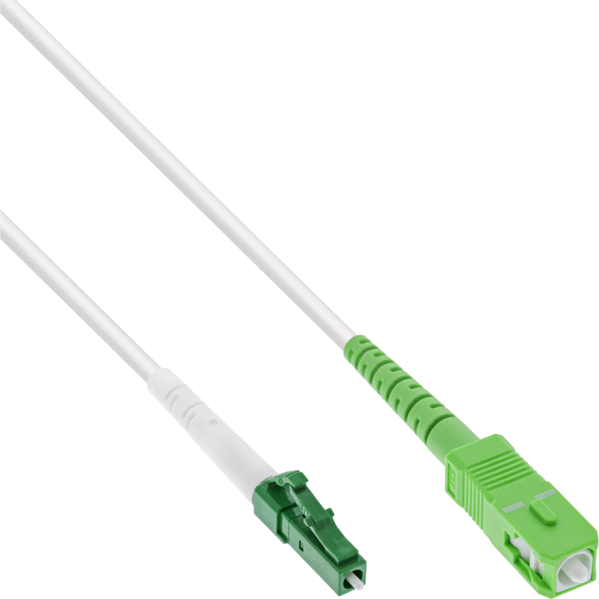 InLine LWL Simplex Kabel - FTTH - LC/APC zu SC/APC - OS2 - weiß - 25 m 88425