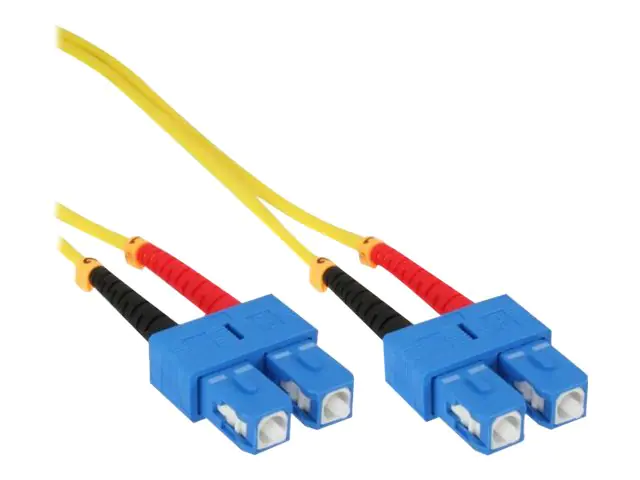 InLine - Patch-Kabel - SC Single-Modus (M) zu SC Single-Modus (M) - 5 m - Glasfaser - Duplex - 9/125 Mikrometer - OS2 - halogenfrei - Gelb