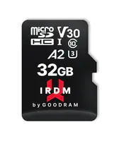 GOODRAM IRDM M2AA - Flash-Speicherkarte (microSDXC-an-SD-Adapter inbegriffen) - 32 GB - A2 / Video Class V30 / UHS-I U3 - microSDXC UHS-I