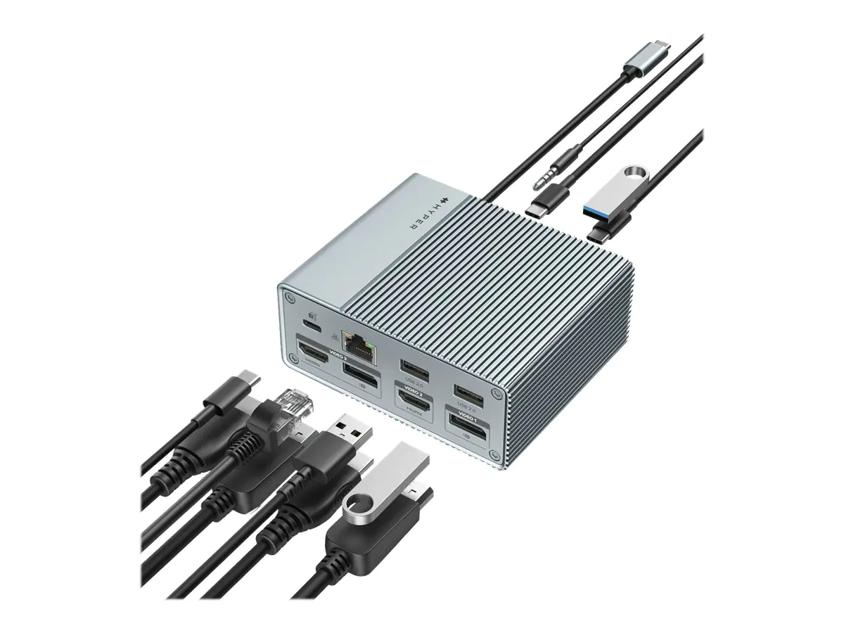 HyperDrive GEN2 - Dockingstation - USB-C - 2 x HDMI, 2 x DP - 1GbE
