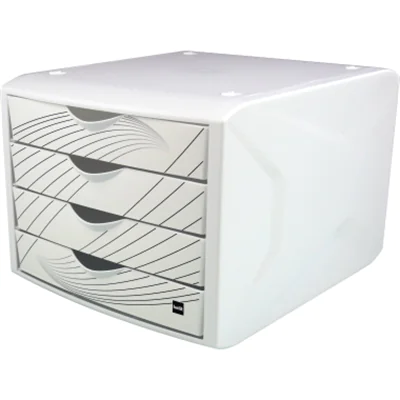 Helit Schubladenbox Chameleon H6129505 4Schübe A4/C4 white queen