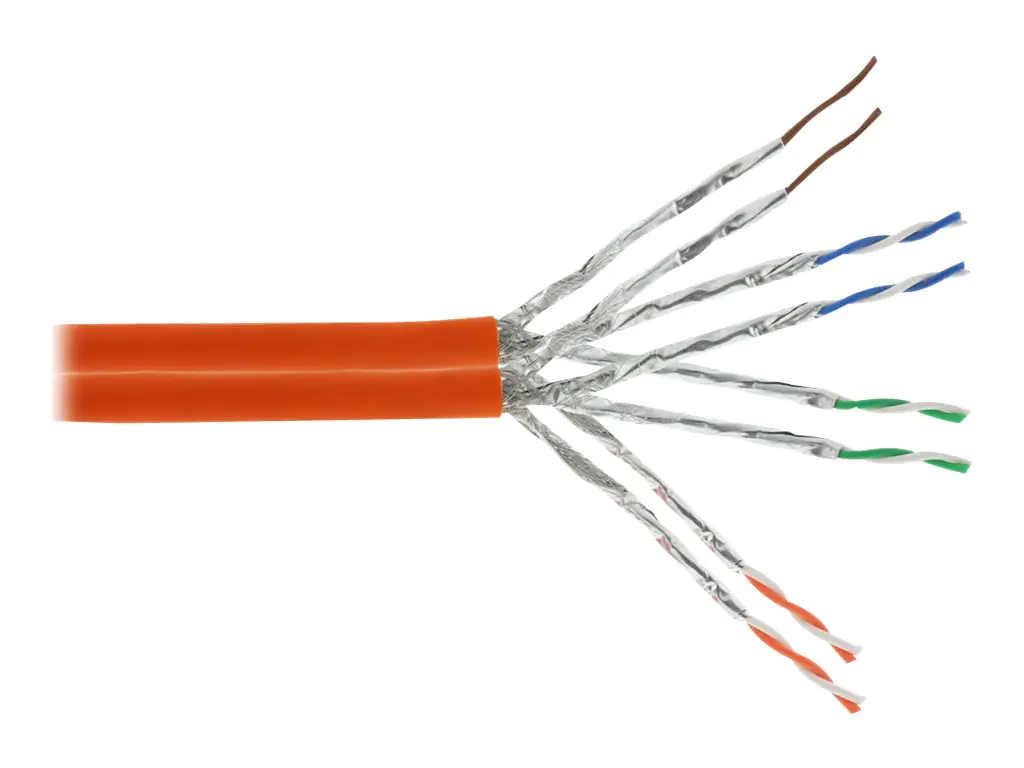 InLine Duplex - Bulkkabel - 50 m - SFTP, PiMF - Duplex - CAT 7a - halogenfrei - orange